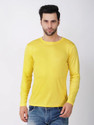 KASPY Solid Men Round Neck Yellow T-Shirt