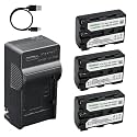 Kastar 3-Pack Battery and AC &amp; USB-C Charger, Compatible with Sony NP-FM30 NP-FM40 NP-FM50 NP-FM55H NP-FM60 NP-QM50 and Sony CCD-TRV108 218 250 328 DCR-TRV22 33 40 60 70 80 PC100 PC120 DSC-F707 F717