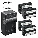 Kastar 4-Pack Battery and AC &amp; USB-C Charger, Compatible with Sony NP-FM30 NP-FM40 NP-FM50 NP-FM55H NP-FM60 NP-QM50 and Sony CCD-TRV108 218 250 328 DCR-TRV22 33 40 60 70 80 PC100 PC120 DSC-F707 F717