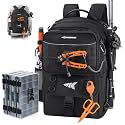 KastKing BaitSpace 50L Fishing Backpack with 4 Tackle Boxes, 2 Rod Holders