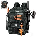 KastKing BaitSpace 50L Fishing Backpack with 4 Tackle Boxes, 2 Rod Holders