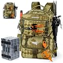 KastKing BaitSpace 50L Fishing Backpack with 4 Tackle Boxes, 2 Rod Holders