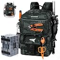 KastKing BaitSpace 50L Fishing Backpack with 4 Tackle Boxes, 2 Rod Holders