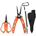 KastKing Cutthroat 7.5" Saltwater Fishing Pliers &amp; Scissors Set, Orange