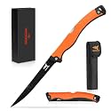 KastKing Folding Fillet/Fishing/Camping/Hunting Knife, Orange