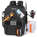 KastKing KarryAll Fishing Backpack with Rod Holder 4 Tackle Boxes, 40/26L