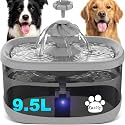 Kastty 9.5L/2.5Gal Dog Water Fountain for Large Dogs with 3 Flow Modes