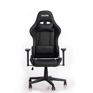 katana kt-03  multi-functional ergonomic gaming amp office chair  3d adjustable armrests  premium pu leather upholstery  adjustable neck amp lumbar support pillow black sample