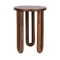 Kate and Laurel Kenzo Mango Wood Round Side Table for Bedroom Nightstand