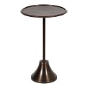 Kate and Laurel Sanzo Modern Pedestal Side Table, 15 x 15 x 24, Bronze, Decorative End Table with Hammered Tabletop for Use as a Bedroom Nightstand or Living Room Accent