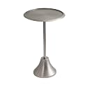 Kate and Laurel Sanzo Modern Pedestal Side Table, 15 x 15 x 24, Antique Silver, Decorative End Table with Hammered Tabletop for Use as a Bedroom Nightstand or Living Room Accent Table