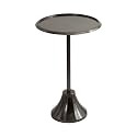 Kate and Laurel Sanzo Modern Pedestal Side Table, 15 x 15 x 24, Gray Gunmetal, Decorative End Table with Hammered Tabletop for Use as a Bedroom Nightstand or Living Room Accent Table