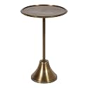 Kate and Laurel Sanzo Modern Round Pedestal Side Table, 15 x 15 x 24, Gold, Decorative End Table with Hammered Tabletop for Use as a Bedroom Nightstand or Living Room Accent