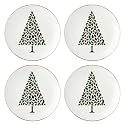 kate spade new york Evergreen Christmas Accent Plates, Appetizer Set for 4