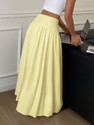 KATECLO Women Solid Regular Yellow Skirt