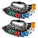 Katerk Portable Bit Holder Keychain 24Pcs 1/4" Hex Shank Drill Bit Holders