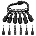 Katerk Portable Bit Holder Keychain 6Pcs 1/4" Hex Shank Drill Bit Holders