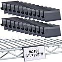 Kathfly 100 Pcs Wire Shelf Label Holder 3" L x 1.25" H Metro Shelf Clips