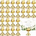 Kathfly 12 Pcs Wedding Table Number Holders Metal Gold Place Card Holder