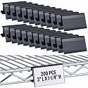 Kathfly 200 Pcs Wire Shelf Label Holder 3" L x 1.25" H Metro Shelf Clips