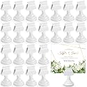Kathfly 24 Pcs Wedding Table Number Holders Metal White Place Card Holder