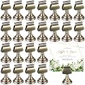Kathfly 24 Pcs Wedding Table Number Holders Metal Bronze Place Card Holder