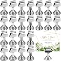 Kathfly 48 Pcs Wedding Table Number Holders Metal Silver Place Card Holder