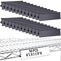 Kathfly 50 Pcs Wire Shelf Label Holder 6" L x 1.25" H Metro Shelf Clips