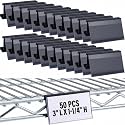Kathfly 50 Pcs Wire Shelf Label Holder 3" L x 1.25" H Metro Shelf Clips