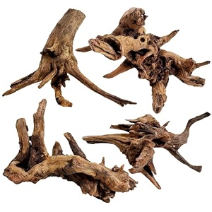 kathson natural aquarium driftwood decoration branches reptiles terrarium ornament wood fish tank habitat decor assorted sizes wood 4 pcs