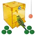 kathson Bird Bath for Cage,Hanging Parrot Bath Box Bathtub,Yellow