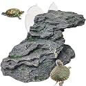 kathson Turtle Basking Platform Tortoise Climbing Ramp Shale Reptiles Dock Resting Terrace Stone Aquarium Ornament Rock Landscaping Decoration for Frogs Newts (Medium Size:8.2ââ‚¬ÂLx3.3ââ‚¬ÂWx3.1ââ‚¬ÂH)
