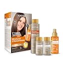 KATIVA Brazilian Keratin Straightening Kit - Alisado Brasileño Keratina + Potion 4 Heat Protectant Serum, Smoothing, Anti Frizz, Hyaluronic Acid, Argan Oil, Vegan, Up to 12 Weeks