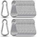 KATUMO 2 Inch Carabiner Clip, 304 Stainless Steel Spring Snap Hook, 207LBS Holding Capacity Quick Link Clip, Small Metal Clips for Key Chain Flag Dog Leash Camping Hiking Fishing Hanging