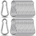 KATUMO 2 Inch Carabiner Clip, 304 Stainless Steel Spring Snap Hook, 207LBS Holding Capacity Quick Link Clip, Small Metal Clips for Key Chain Flag Dog Leash Camping Hiking Fishing Hanging