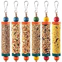 KATUMO 6PCS Bird Treats, Natural Parrots Sticks for Lovebird Conure Canary