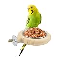 KATUMO Conure Perch Bird Wood Perch Stand Toy Parrot Cage Toy Bird Food Cup for Parakeet Lovebird Finch Conure Budgie Small Birds