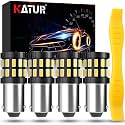 KATUR BA9S BA9 Light Bulb, 6000K White 12-24V Canbus Error Free T4W 1895 53 57 Car Dome Map Door Courtesy License Plate Light, Pack of 4