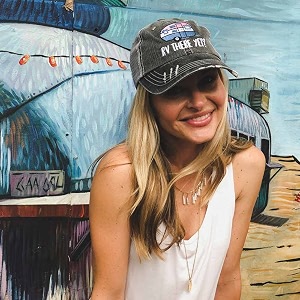 katydid rv there yet trucker hat-blue-one size