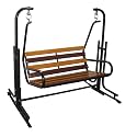 Kaushalendra 2-Seater Indoor/Outdoor Swing Jhula with Stand - 300 Kg Capacity, Wooden Color Seat (Iron Swing Frame), 42 Inch