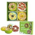 KAV Donut Bath Bombs Gift Set – 4 Piece Handmade Organic Bath Bomb Kit with Essential Oils – Relaxation Spa Gift for Women, Men, Teens, Kids – Self Care & Aromatherapy Soak (Fresh)