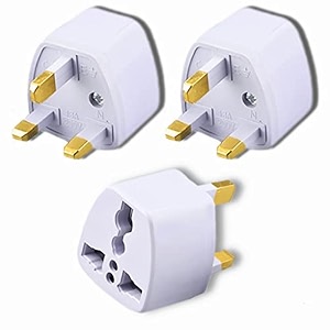 kavana uk adapter for indian pins india to uk uae hong kong dubai uk power adapter converter- type g - perfect for laptop camera phones chargers iphone tablets bluetooth speakers