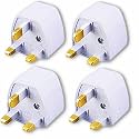 India to UK Adaptor Plug, UK Adapter for Indian Pins,Universal Adapter, Worldwide Travel Adapter for Hong Kong, UAE, Dubai, Singapore England Universal Travel Adapter Power Plug (Pack of 4)
