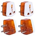 KAVANA 16amp Converter Plug for India (Pack of 4) 6ampere to 16ampere 3-Pin International Socket for Big Size 16 A Plug Top (Use 16amp Devices in 6amp Socket) for Geysers A/C Refrigrator Microwave