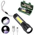 KAVANA Metal Rechargeable Torch Lights for Home, High Power Long Range Emergency Lights for Indoor and Outdoor Purpose (Pack of1,Black,Pocket Torch)