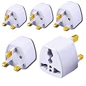 KAVANA (5 pcs) India to UK Adapter, UAE, Hong Kong, Dubai Adapter - Perfect for Laptop, Camera Charger - Type G Travel Adapter