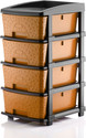 KAVIRA STONE_4XL_ORANGE Plastic Free Standing Chest of Drawers