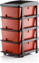 KAVIRA STONE_4XL_RED Plastic Free Standing Chest of Drawers