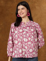 Kavisaa Casual Regular Sleeves Printed Women Pink