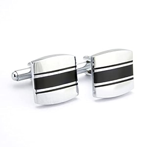 kavove the starlet black amp silver cufflink for men